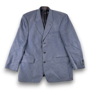 Kasper Blazer Mens 44R Blue Macy's 3 Button Microfiber Sport Coat Vintage Canada